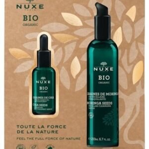 Nuxe Bio Organic Gift Set 30ml Chia Seeds Essential Antioxidant Serum + 200ml Moringa Seeds Micellar Cleansing Water