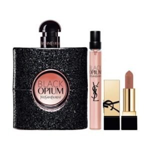 Yves Saint Laurent Black Opium Gift Set 90ml EDP + 10ml EDP + Mini Rouge Pur Couture Lipstick Nu Muse