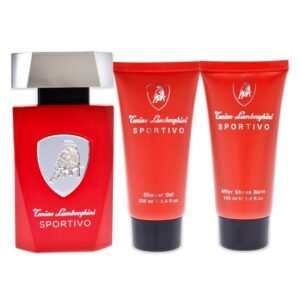 Lamborghini Sportivo Gift Set 125ml EDT Spray + 100ml Shower Gel + 100ml Aftershave Balm