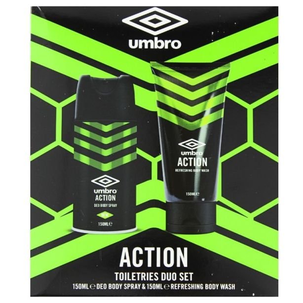 Umbro Action Gift Set 150ml Body Spray + 150ml Body Wash