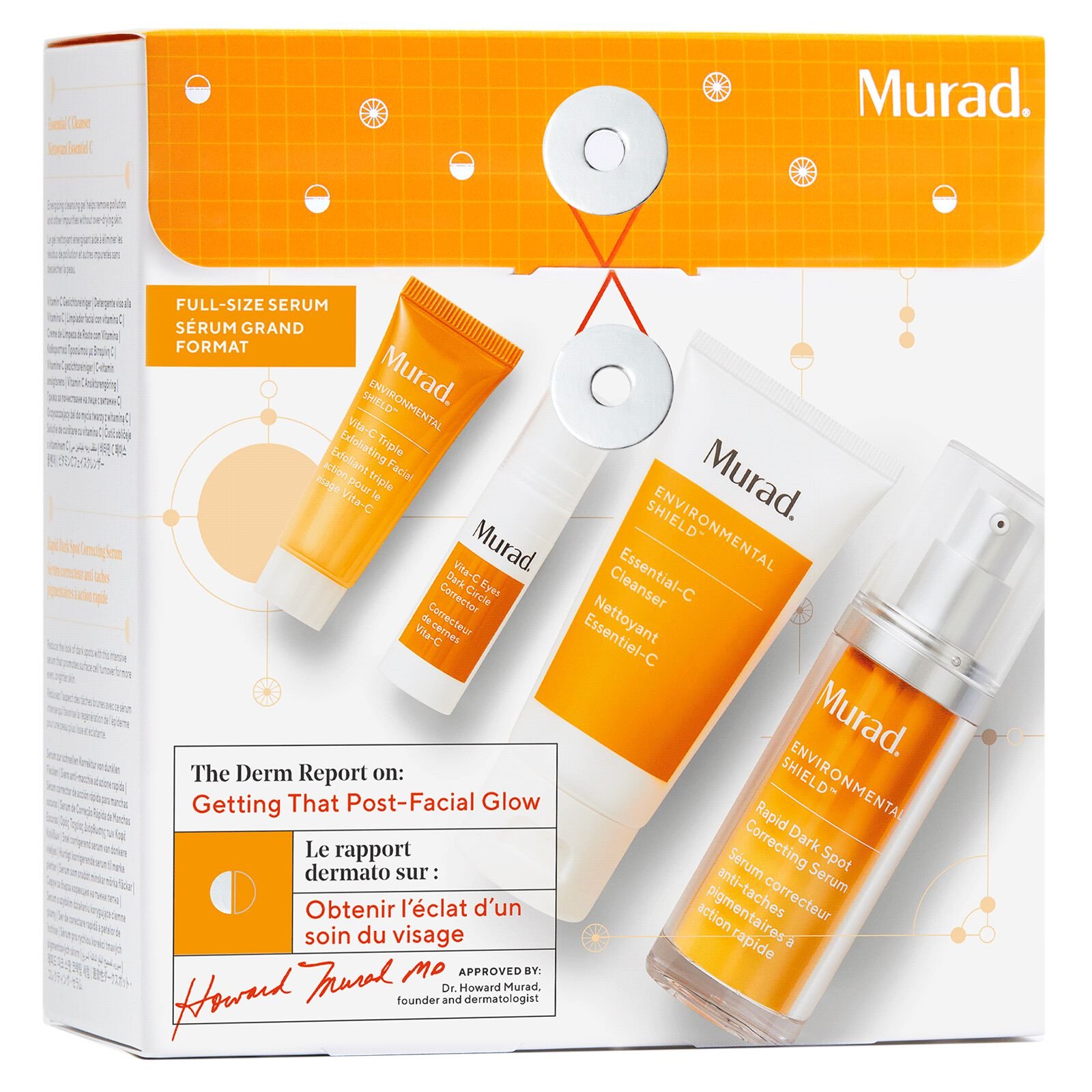 Murad The Derm Report Getting That Post-Facial Glow Gift Set 60ml Cleaner + 30ml Dark Spot Correcting Serum + 10ml Face Exfoliator + 5ml Eye Dark Circle Corrector