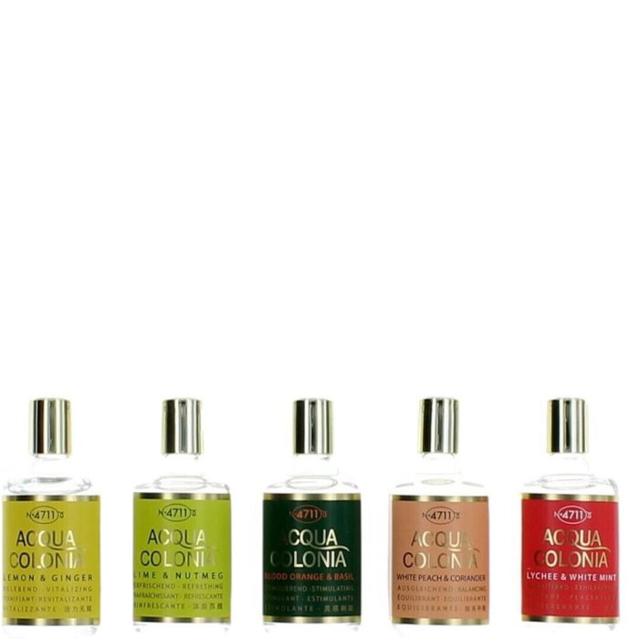 Mäurer & Wirtz 4711 Acqua Colonia Gift Set 8ml Lime & Nutmeg EDC + 8ml Lemon & Ginger EDC + 8ml Blood Orange & Basil EDC + 8ml Lychee & White Mint EDC + 8ml White Peach & Coriander EDC