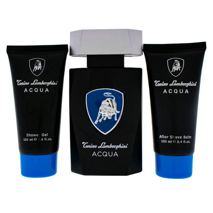 Lamborghini Acqua Gift Set 125ml EDT + 100ml Shower Gel + 100ml Aftershave Balm