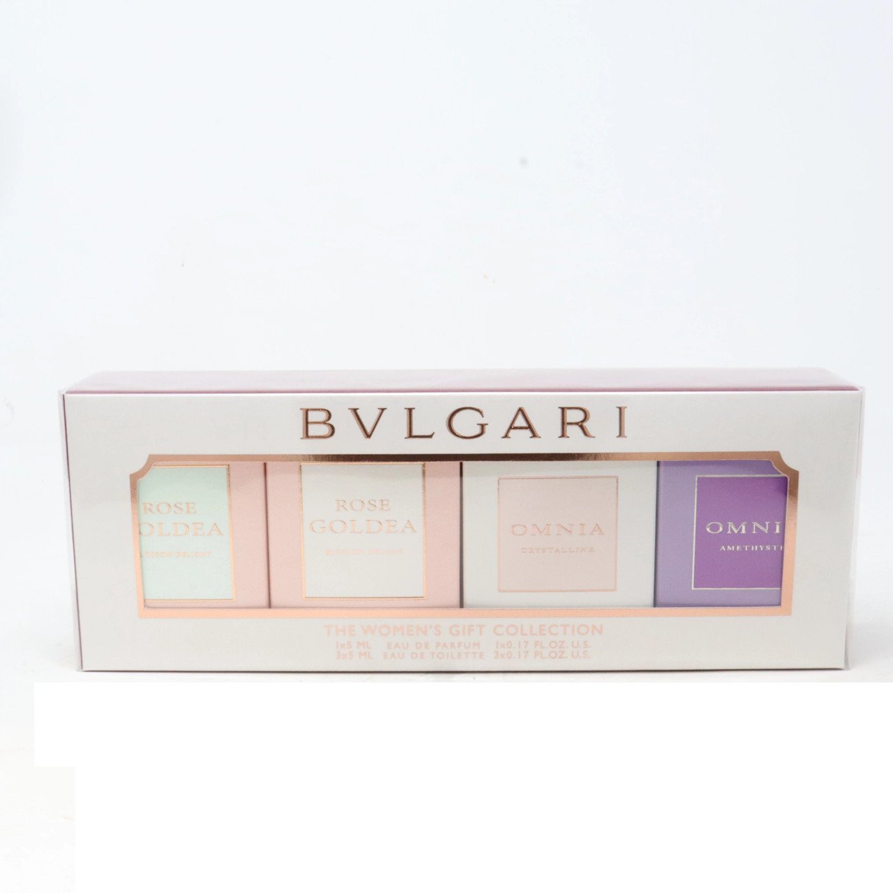 Bvlgari Miniatures Gift Set 5ml Rose Goldea Blossom Delight EDP + 5ml Rose Goldea Blossom Delight EDT + 5ml Omnia Crystalline EDT + 5ml Omnia Amethyste EDT