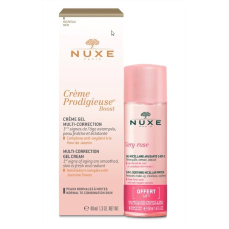 Nuxe Crème Prodigieuse Gift Set 40ml Multi Correction Gel-Cream + 50ml Micellar Water