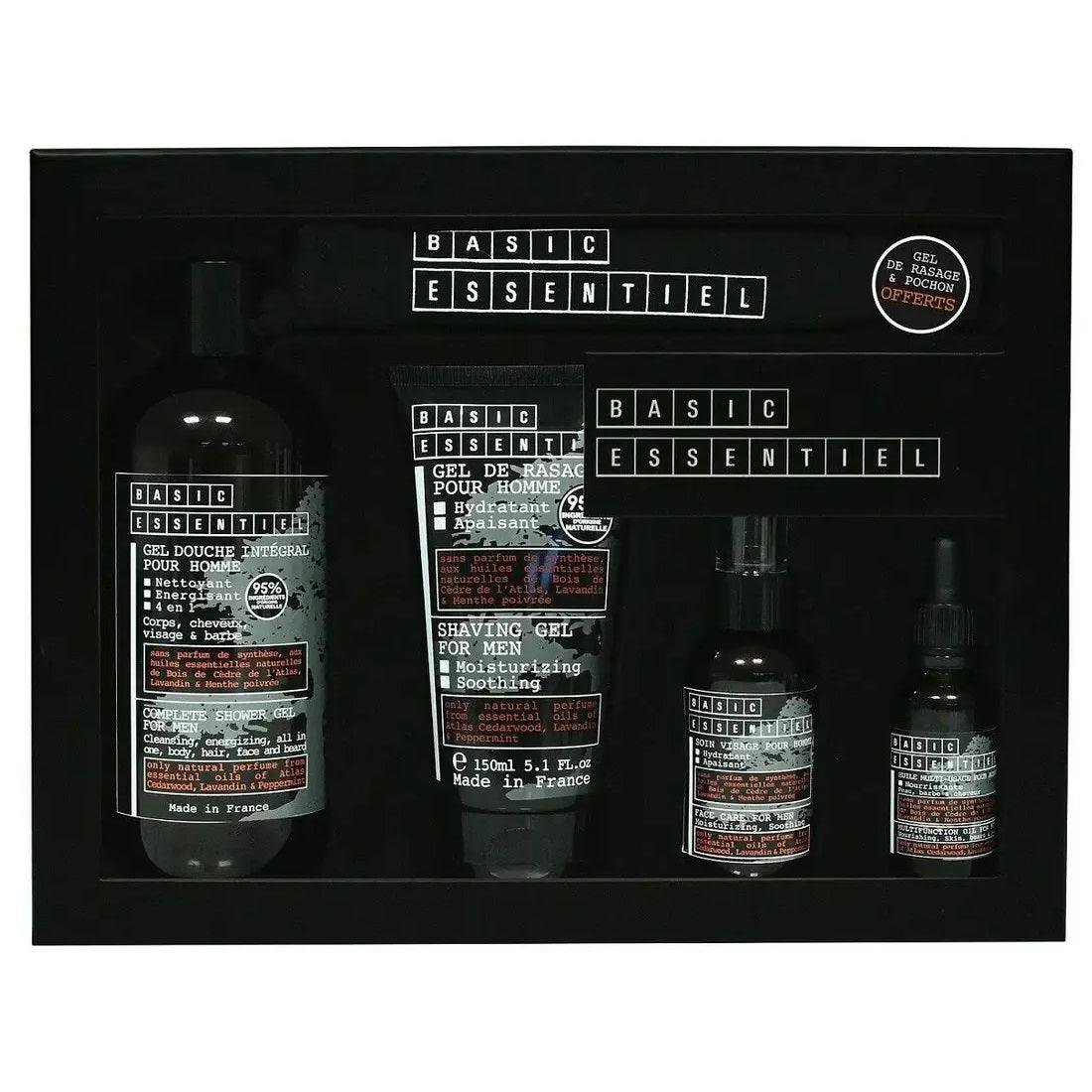 Jeanne Arthes Bare Essentiel Gift Set 500ml Shower Gel + 150ml Shaving Gel + 30ml Multifunction Oil + 75ml Moisturizer