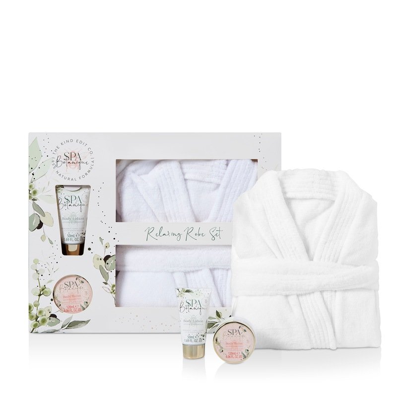 The Kind Edit Co. Spa Botanique Bath Robe Gift Set 50ml Body Lotion + 120ml Body Butter + Bath Robe