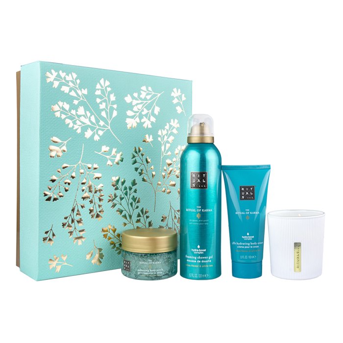 Rituals The Ritual of Karma Gift Set - Shower Gel 200Ml - Body Cream 100Ml - Body Scrub 125G - Scented Candle 140G