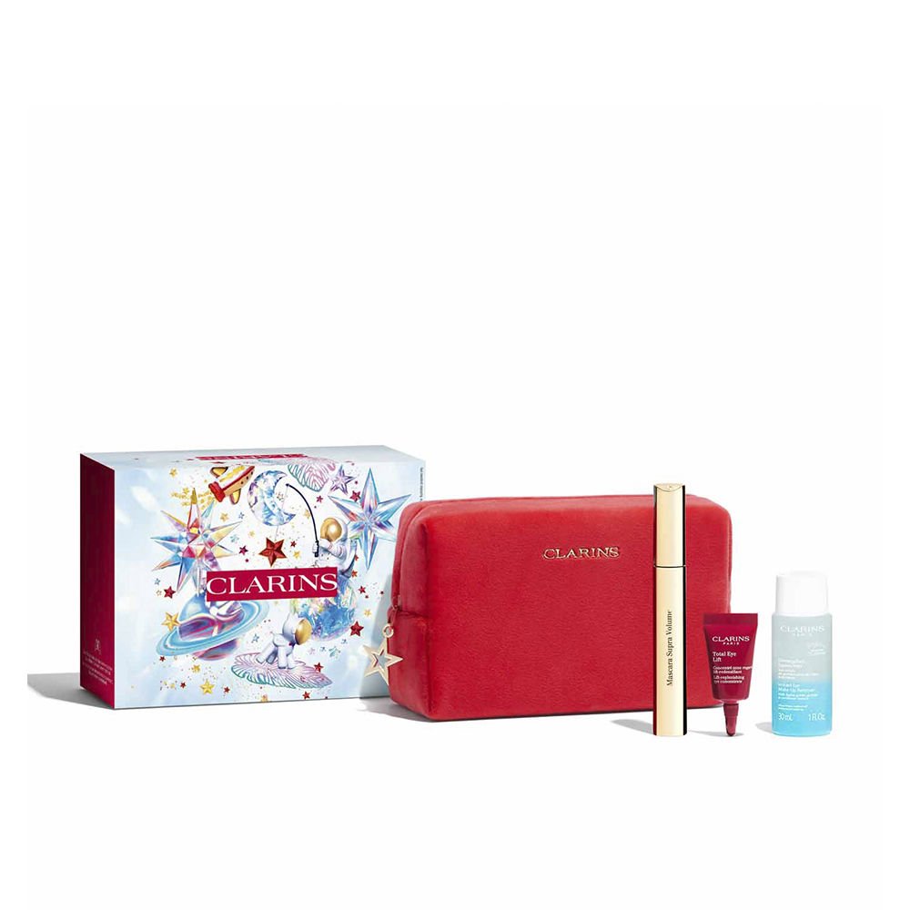 Clarins All About Eyes Gift Set 8ml Supra Volume Mascara + 30ml Instant Eye Make-Up Remover + 3ml Total Eye Lift