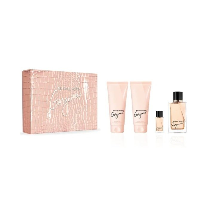Michael Kors Gorgeous! Gift Set 100ml EDP + 100ml Body Lotion + 100ml Shower Gel + 5ml EDP