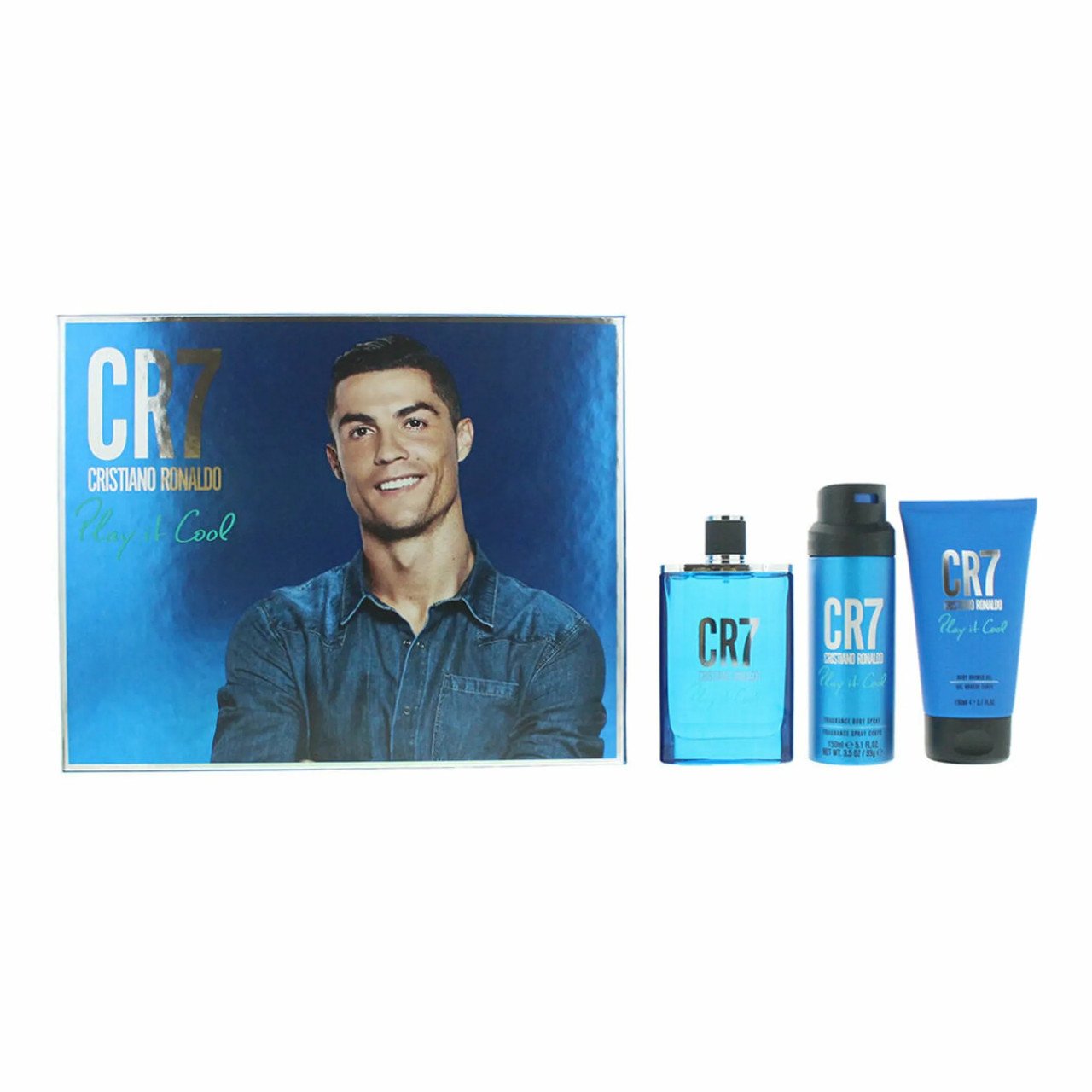Cristiano Ronaldo CR7 Play It Cool Gift Set 100ml EDT Spray + 150ml Shower Gel +150ml Body Spray