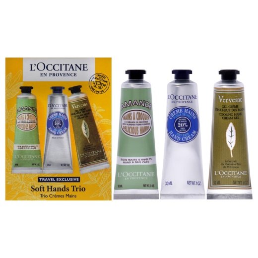 L'Occitane en Provence Travel Exclusive Hand Cream Collection 3 x 30ml Almond + Verbena + Shea Butter
