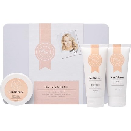 Katie Price Confidence Tin Trio Gift Set 100ml Rich Shower Gel + 100ml Body Cream + 100ml Body Butter