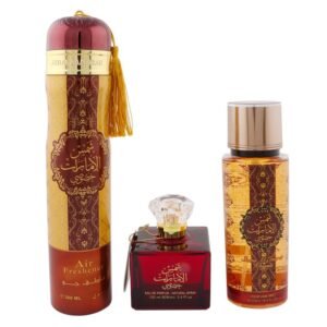 Ard Al Zaafaran Shams Al Emarat Khususi Gift Set 100ml EDP + 250ml Body Mist + 300ml Air Freshener