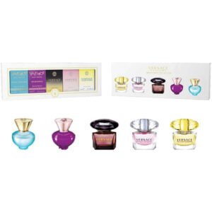 Versace Mini Set For Her Gift Set 5ml Dylan Turquoise EDP + 5ml Dylan Purple EDP + 5ml Crystal Noir EDT + 5ml Bright Crystal EDP + 5ml Yellow Diamond EDT