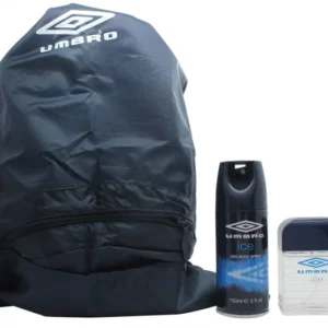 Umbro Ice Gift Set 75ml EDT + 150ml Shampoo & Conditioner + 150ml Shower Gel + Rucksack