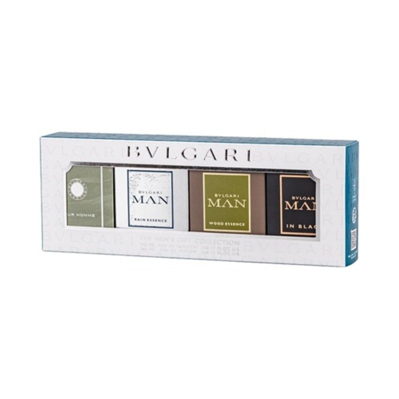 Bvlgari Miniatures For Him Gift Set 5ml Pour Homme EDT + 5ml Man Rain Essence EDP + 5ml Man Wood Essence EDP + 5ml Man In Black EDP