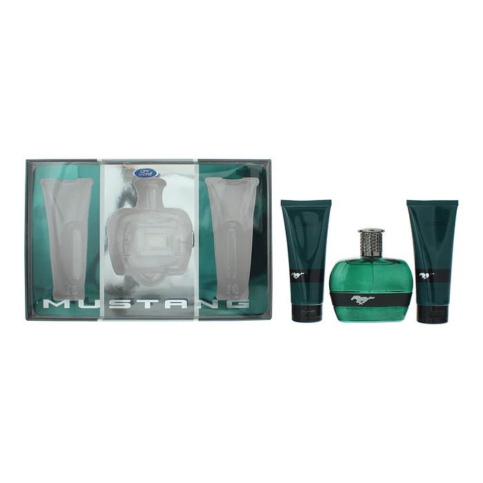 Mustang Green Gift Set 100ml EDT + 100ml Aftershave Balm + 100ml Body Wash