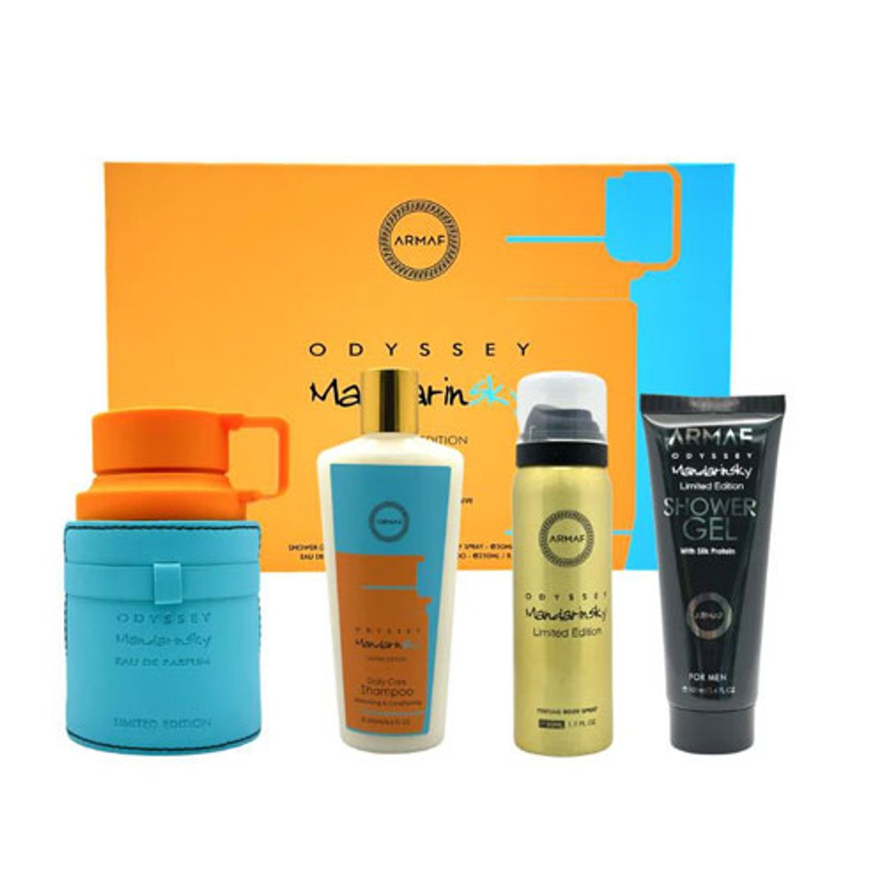 Armaf Odyssey Mandarin Sky Gift Set 100ml EDP + 250ml Shampoo + 100ml Shower Gel + 50ml Body Spray
