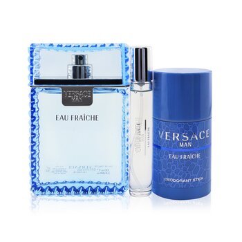 Versace Man Eau Fraiche Gift Set 100ml EDT + 75ml Deodorant Stick + 10ml EDT