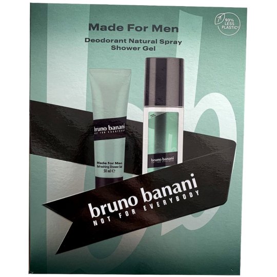Bruno Banani Made for Men Gift Set 75ml Deodorant Natural Spray + 50ml Shower Gel