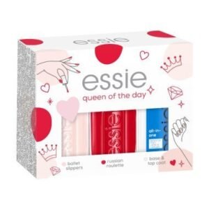 Essie Queen Of The Day Nail Polish Gift Set 13.5ml Ballet Slippers + 13.5ml Russian Roulette + 13.5ml Base & Top Coat