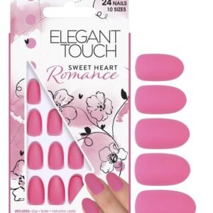 Elegant Touch Oval 24 False Nails with Glue - Sweet Heart Romance