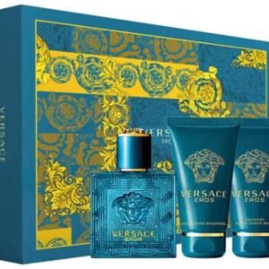 Versace Eros Gift Set 50ml EDT + 50ml Aftershave Balm + 50ml Shower Gel
