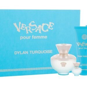 Versace Pour Femme Dylan Turquoise Gift Set 100ml EDT + 100ml Shower Gel + 100ml Body Lotion + 5ml EDT