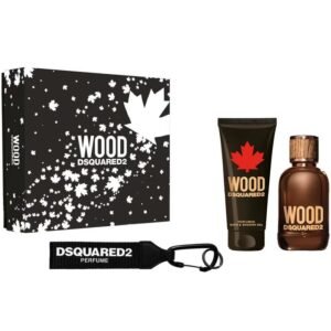 DSquared2 Wood For Him Gift Set 100ml EDT + 100ml Shower Gel + Key Ring