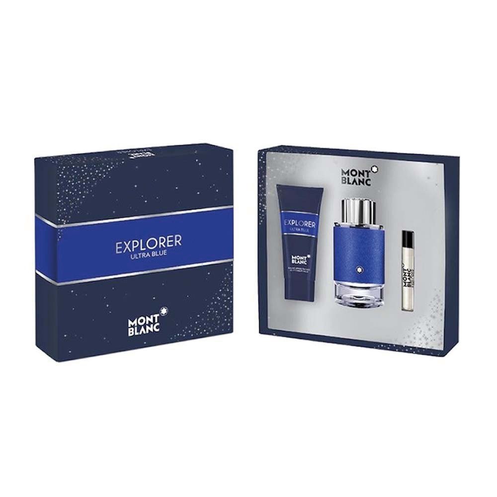 Mont Blanc Explorer Ultra Blue Gift Set 100ml EDP + 7.5ml EDP + 100ml Shower Gel