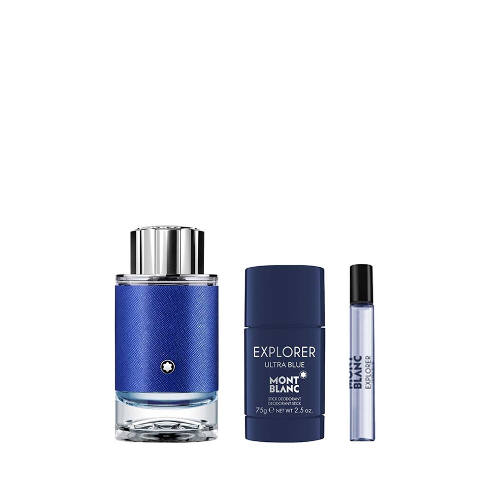 Mont Blanc Explorer Ultra Blue Gift Set 100ml EDP + 75g Deodorant Stick + 7.5ml EDP