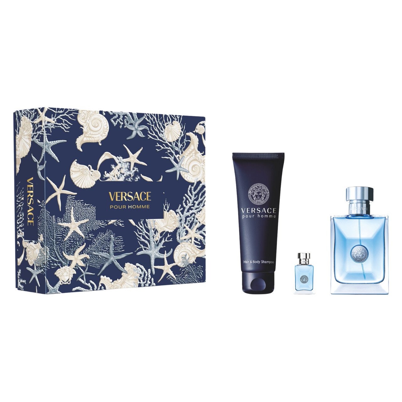 Versace Pour Homme Gift Set 100ml EDT + 150ml Bath and Shower Gel + 5ml EDT