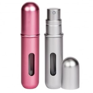 Pressit Refillable Perfume Atomiser Duo Pack - Silver & Pink