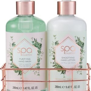 Style & Grace Spa Botanique Luxury Handcare Gift Set Eco Packaging 280ml Hand Wash + 280ml Hand Lotion + Metallic Basket