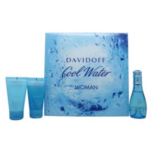 Davidoff Cool Water Woman Gift Set 50ml EDT + 50ml Body Lotion + 50ml Shower Gel