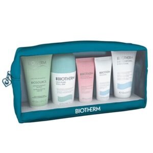 Biotherm Aquasource Routine Pouch Set Deodorant Roll-On 75ml + Cleanser 50ml +  Hand cream 20ml + Body lotion 50ml + Face cream 20ml