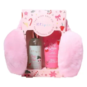 The Kind Edit Co. Utopia Cosy Comfort Gift Set 110ml Body Lotion + 100ml Body Mist + Ear Muffs