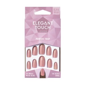 Elegant Touch Oval 24 False Nails with Glue - Polish Power Trip