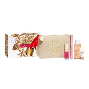 Clarins Make-up Heroes Set Xmas - 5 Piece Set (lip comfort oil 7ml -pataya, wonderperfect mascara 01 intense 8ml, cleansing miscellar water 50ml , sos primer 5ml)