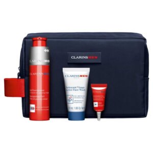 Clarins Men Gel Energisant Set - Energising Gel 50ml + Active Face Wash 30ml + Energising Eye Gel 3ml+Double-Serum light 0.9ml