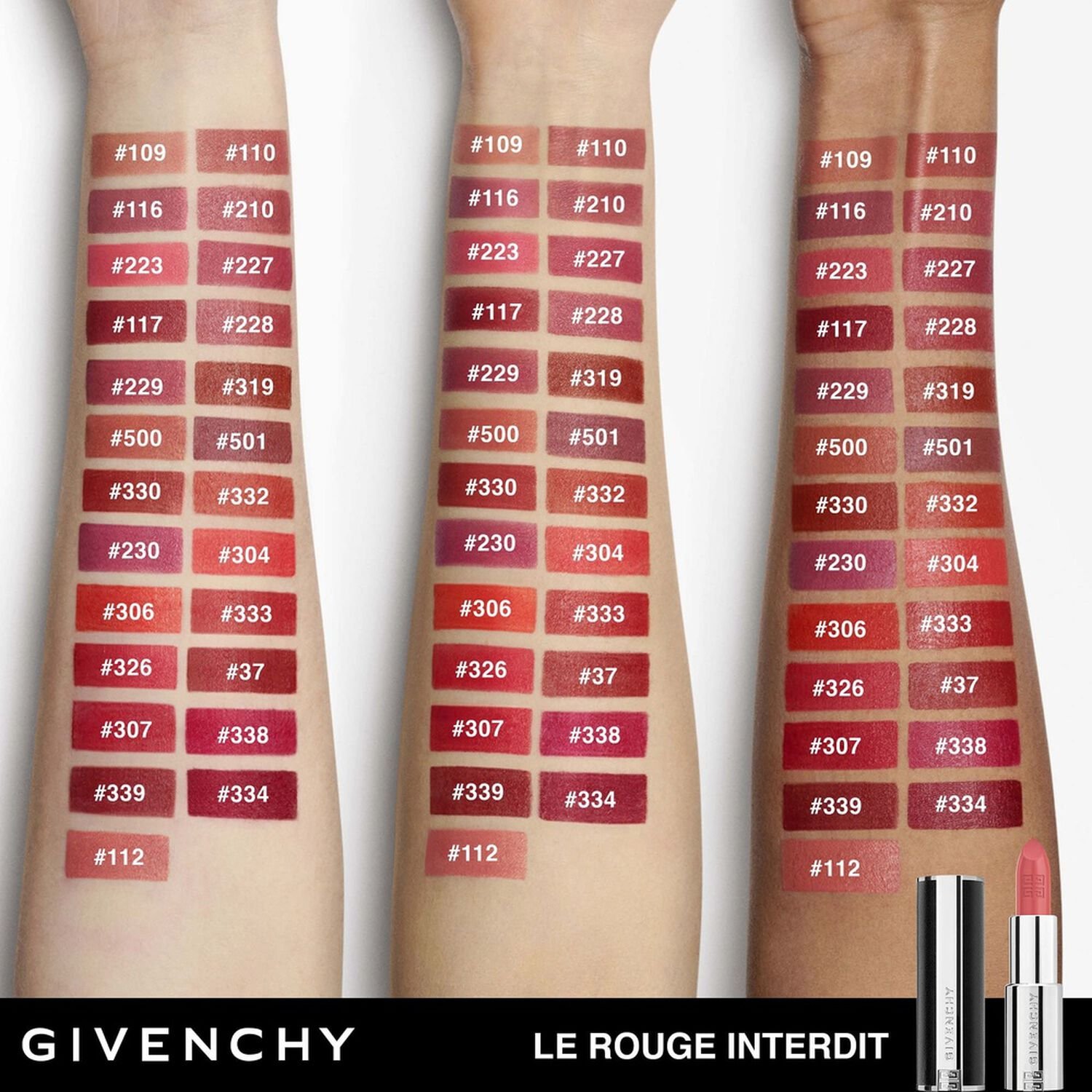 Givenchy Trio Le Rouge Interdit Intense Silk + Pouch