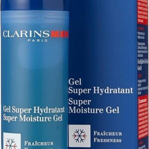Clarins Men Gift Set: Super Moisture Gel 50ml + Deodorant Roll On 50ml + Shampoo and Shower Gel 30ml + Active Face Wash 30ml + Eye Serum 3ml