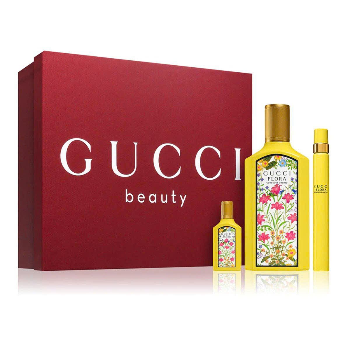 Gucci Flora Gorgeous Miniature Gift Set 5ml Orchid EDP + 5ml Gardenia EDP + 5ml Gardenia Intense EDP