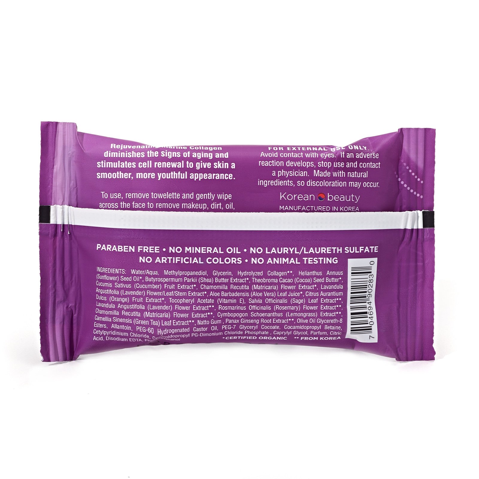 Travel Wipes Collagen back