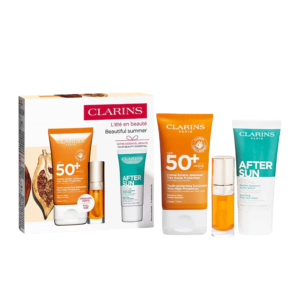 Clarins Beautiful Summer Gift Set 50ml Youthful Suncare Cream SPF50 + 7ml Lip Comfort Oil 01 Honey + 30ml  Soothing After Sun Balm