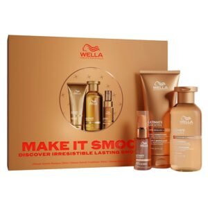 Wella Ultimate Smooth Make it Smooth Trio Set (Ultimate Smooth Shampoo 250mlUltimate Smooth Conditioner 200mlUltimate Smooth Miracle Oil Serum 30ml)